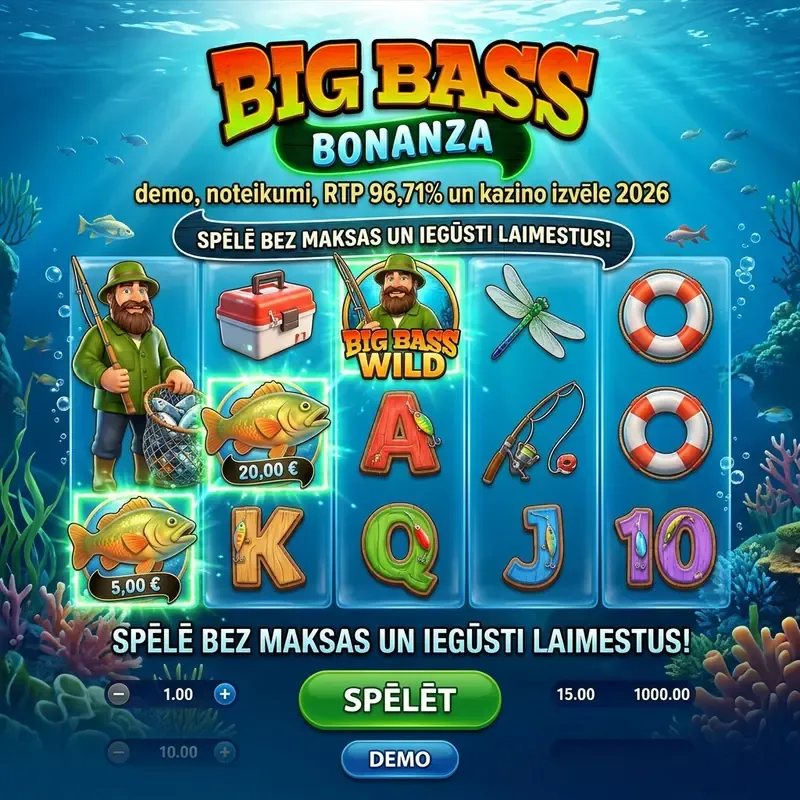Big Bass Bonanza slots demo, spēles